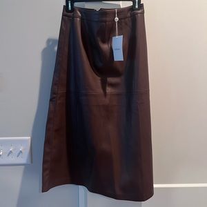 Brown leather skirt